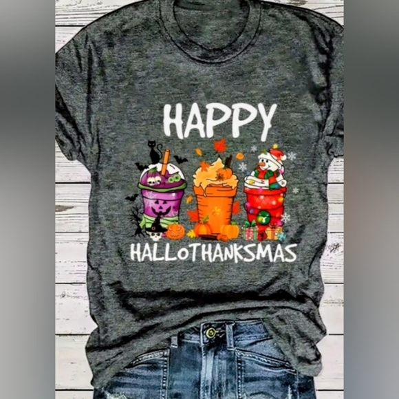 unbranded Tops - 🎁 Happy HalloThanksMas Ladies Fall Holiday T-shirt (Size Large)